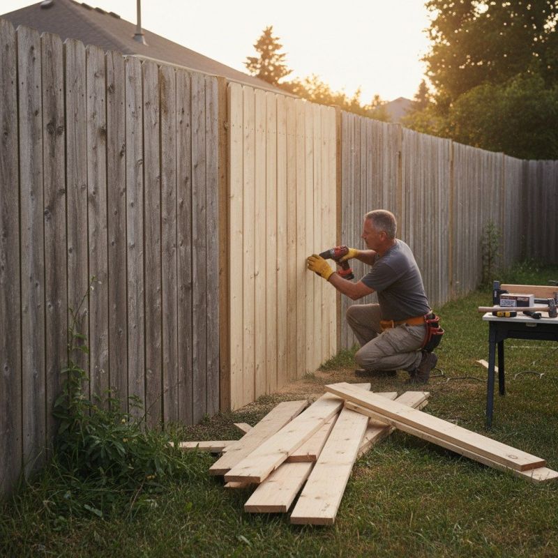 Leaning Fence Repair